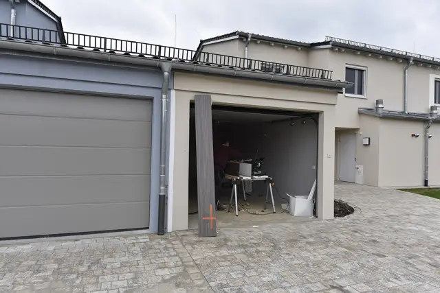 Army family housing duplexes with garages