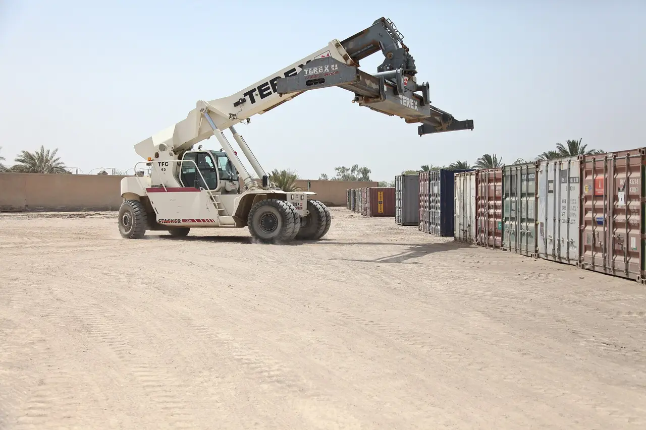 Moving boxes stacked for a military move